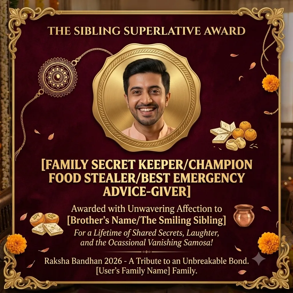 ai prompts to make Raksha Bandhan award poster