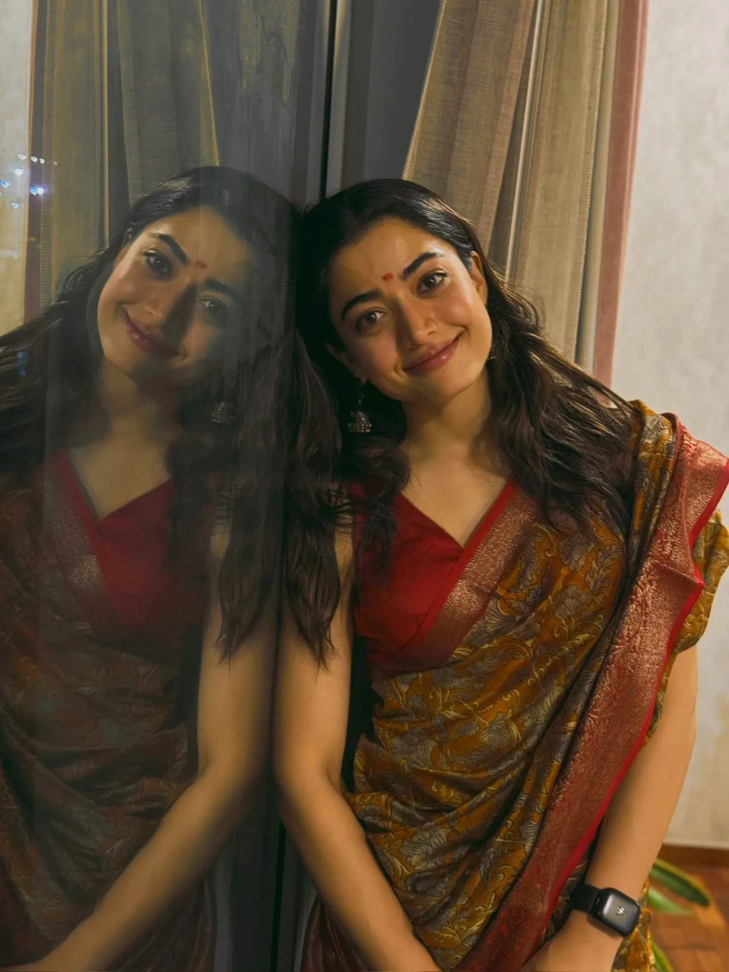 Rashmika Mandanna Approved Printed Saree look