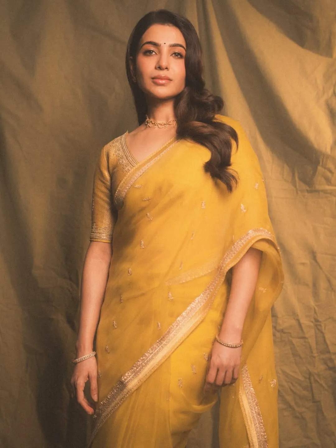 Samantha Ruth Prabhu Approved Minimal Pastel Saree Look
