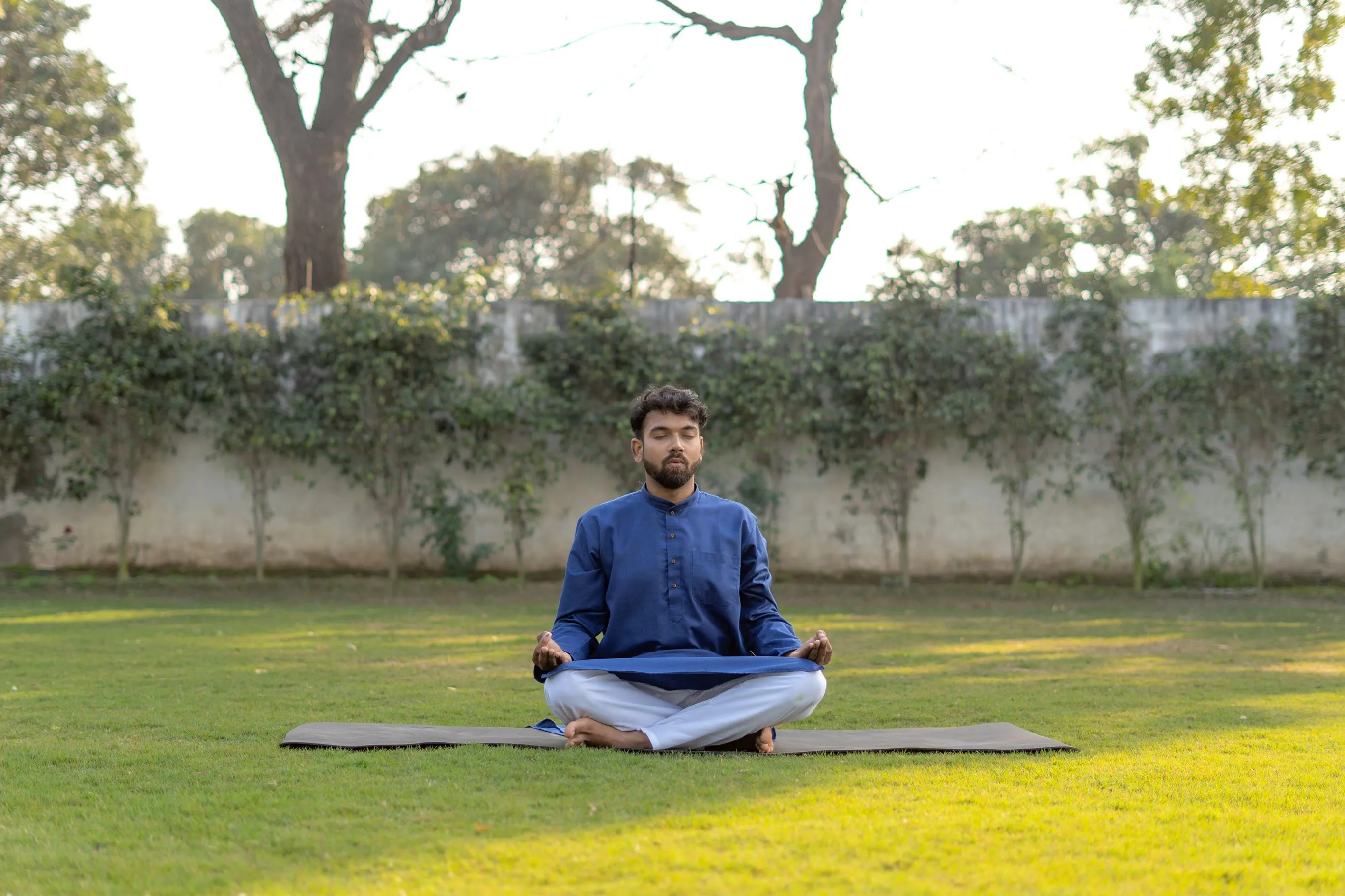 a person practicing yoga