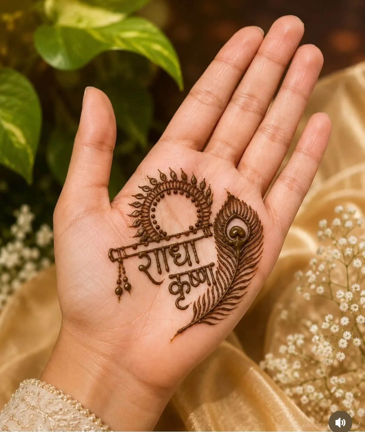 minimal krishna Radha mehndi