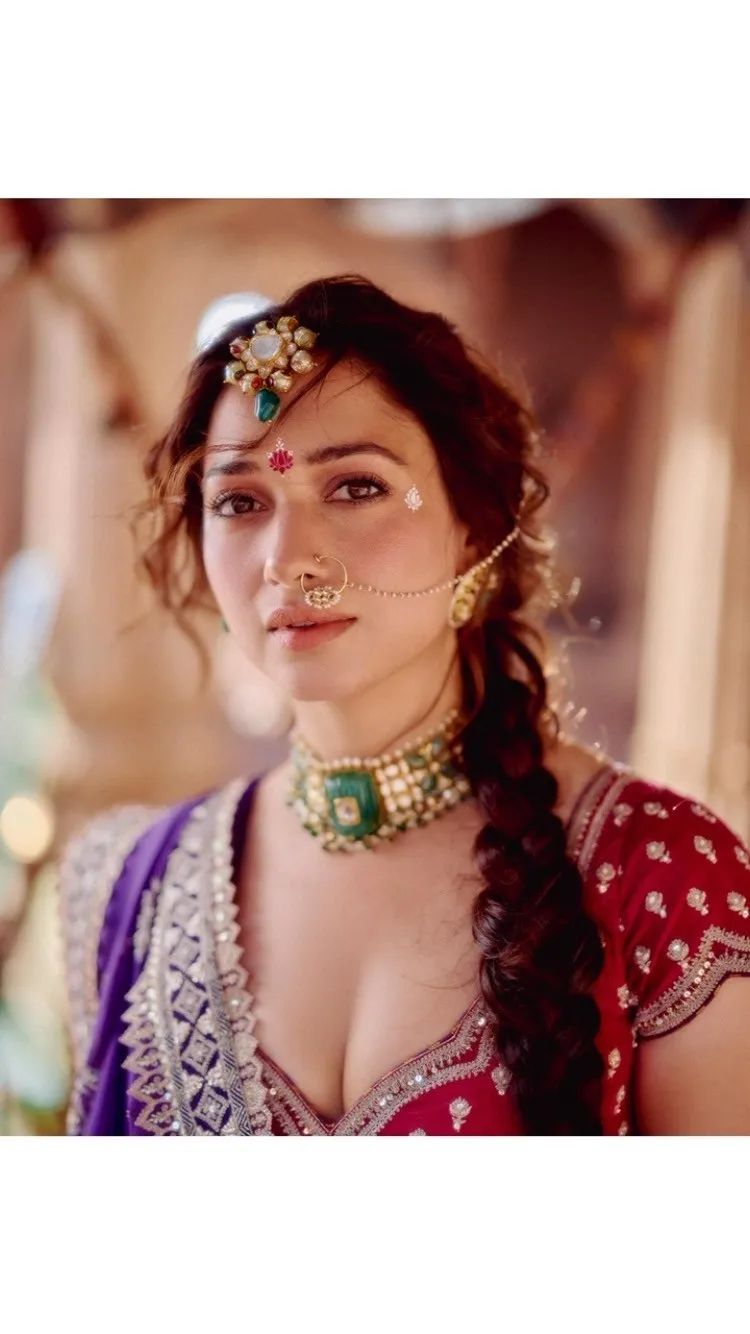 Traditional Red Bindi And Kajal Look