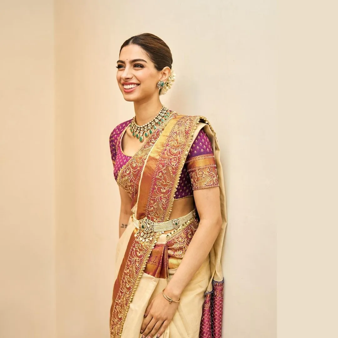 khushi kapoor in silk saree