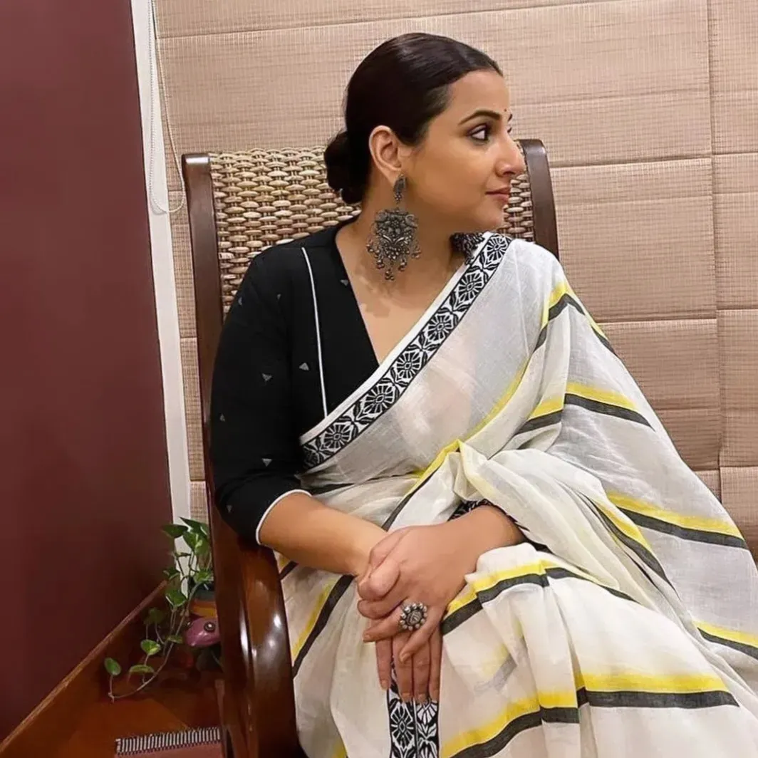 vidya balan in cotton saree