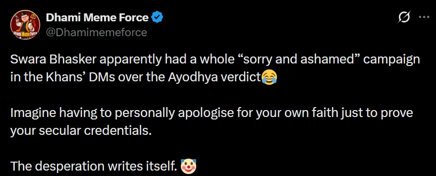 Swara Bhasker on Ayodhya verdict