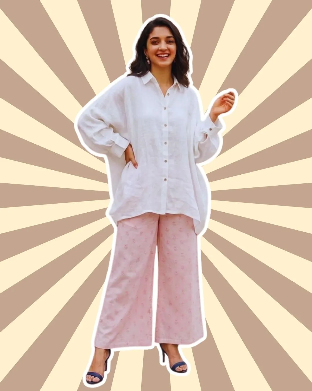Palazzo Pants With An Oversized Shirt