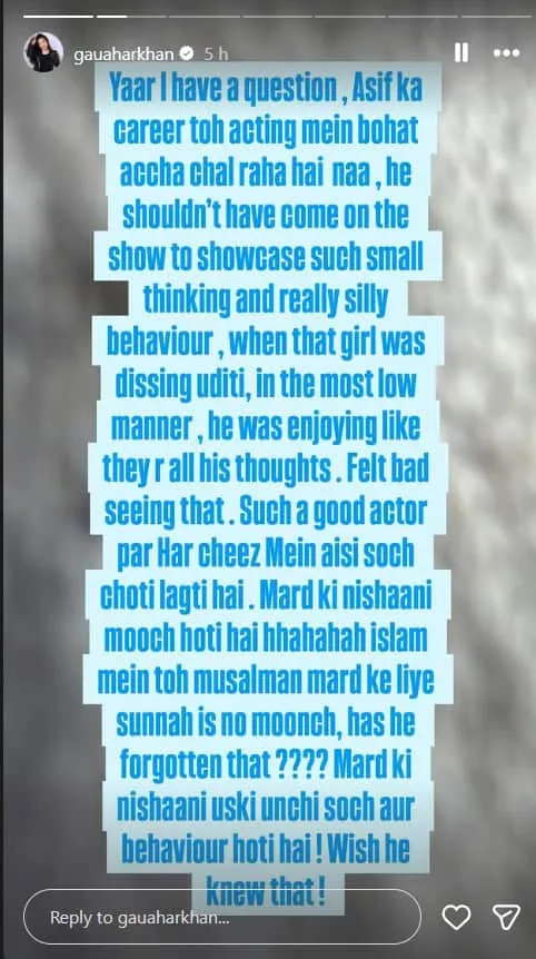 Gauahar Khan on Aasif Khan