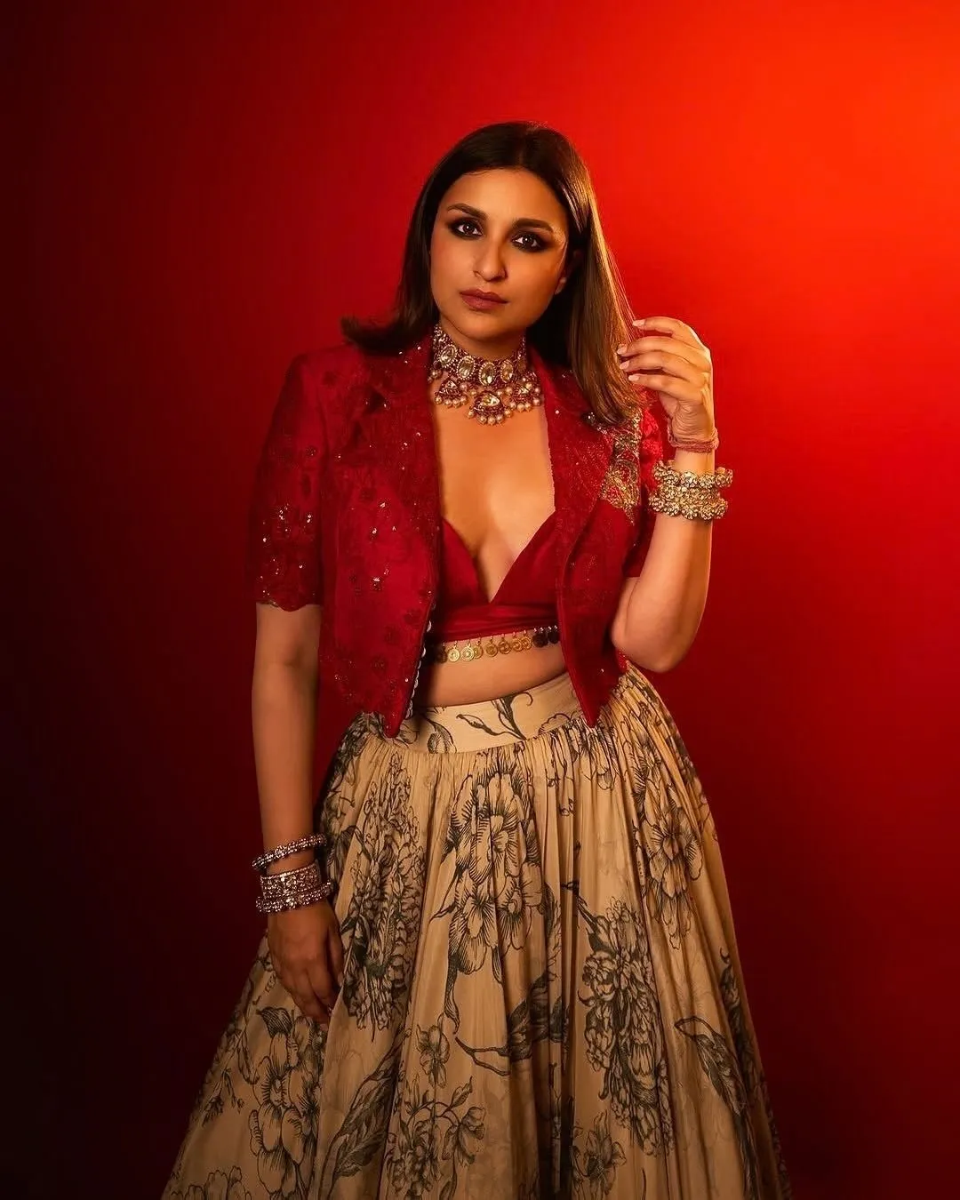 Jacket on lehenga