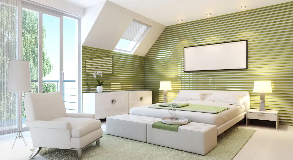 White And Green Bedroom