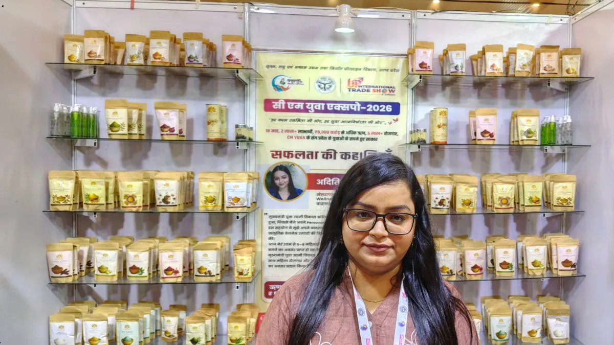 Aditi At her stall at UP int trade show