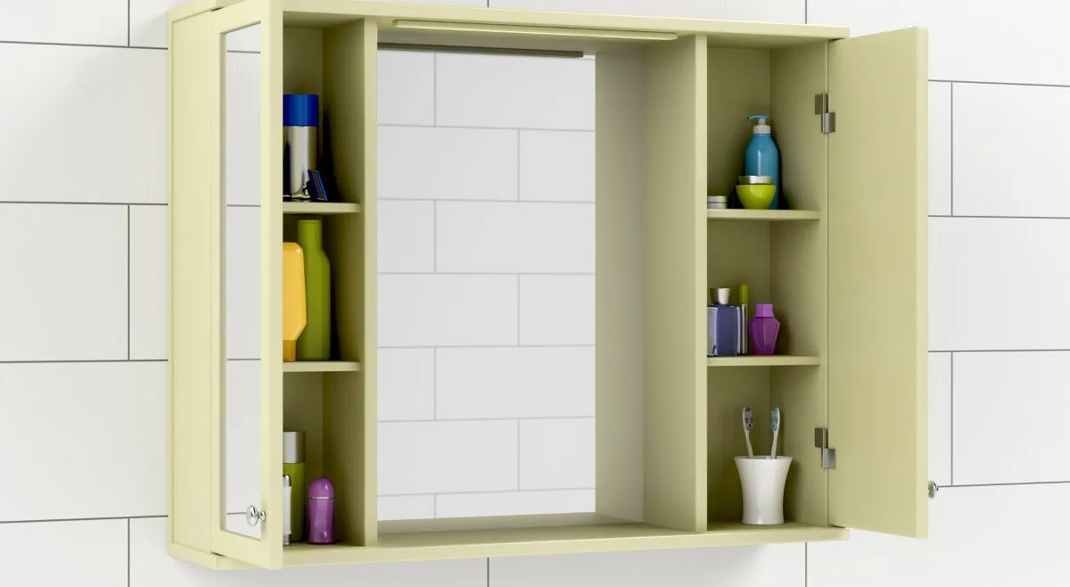 Recessed Wall Cabinets with Mirror Fronts