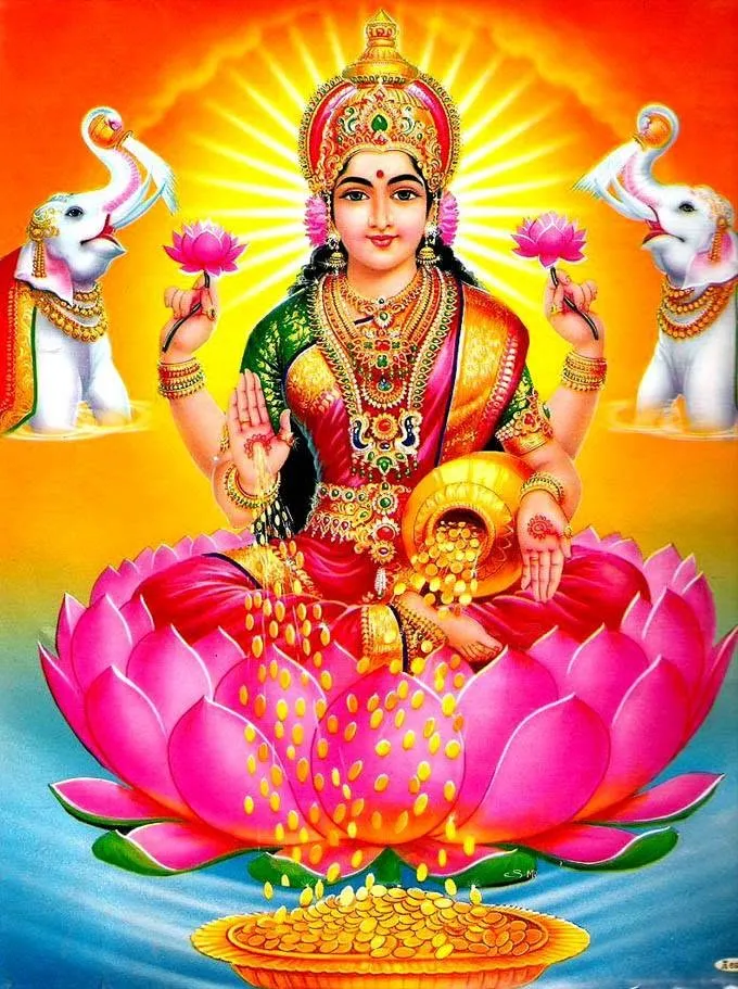 lakshmi resides in hands