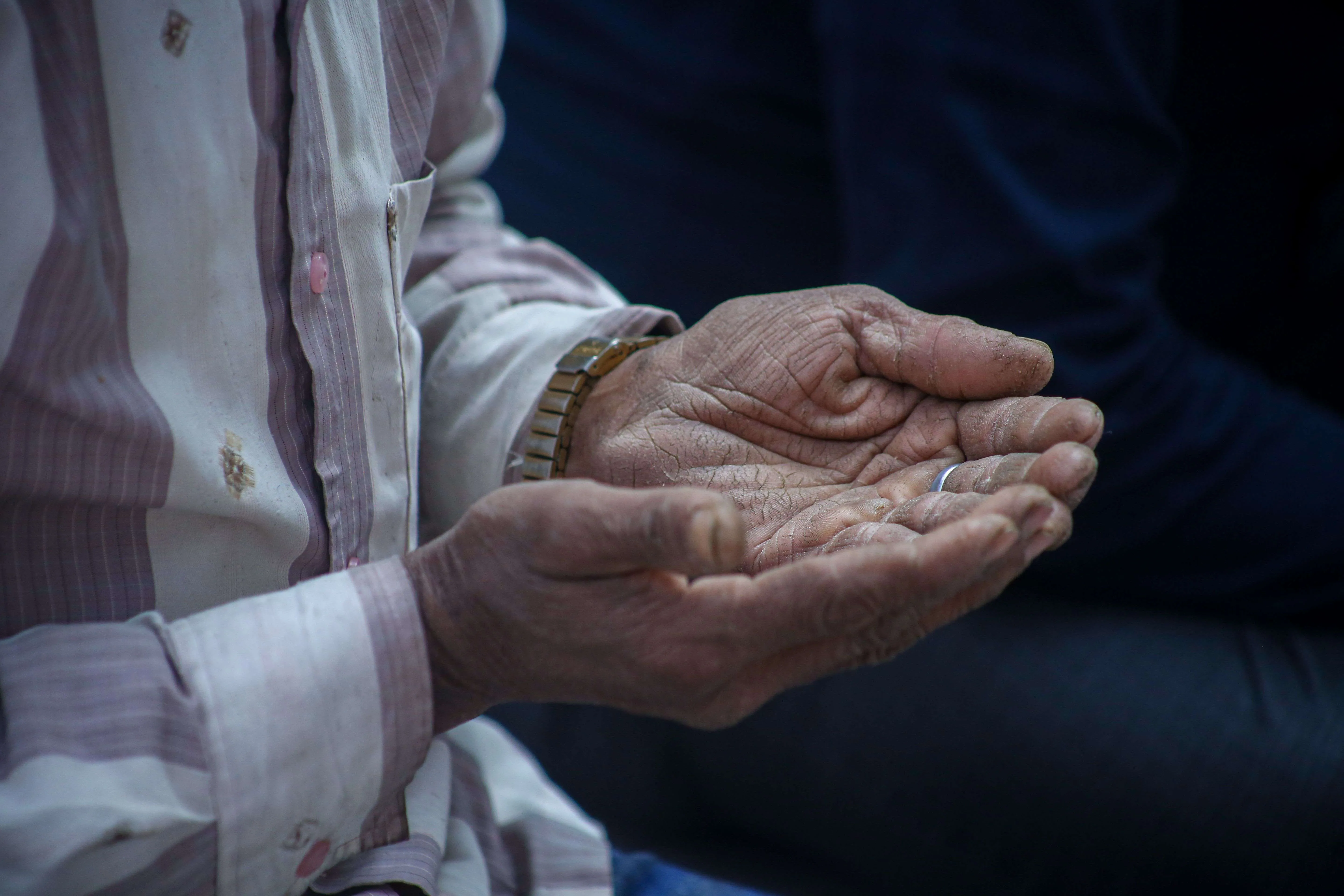 looking at hands