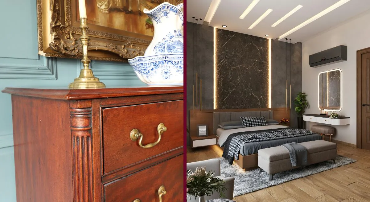 The Charcoal Bedroom Antiqued Brass decor