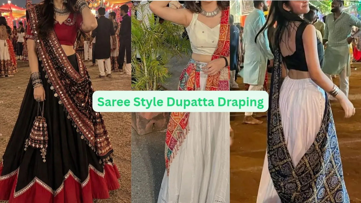 Saree Style Dupatta Draping