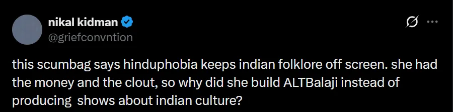 Ekta Kapoor on wearing tika