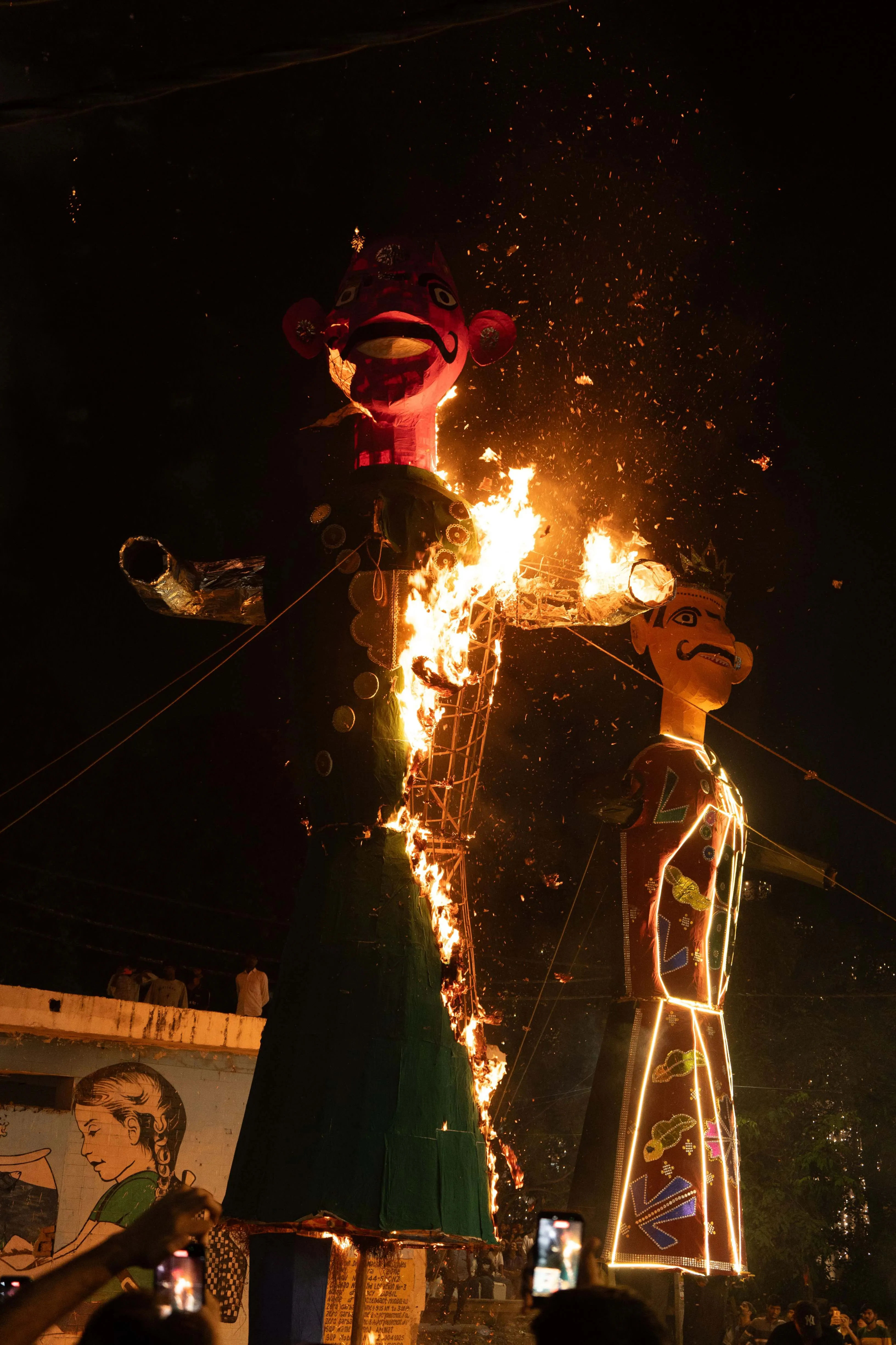 a performer dressed as Lord Krishna