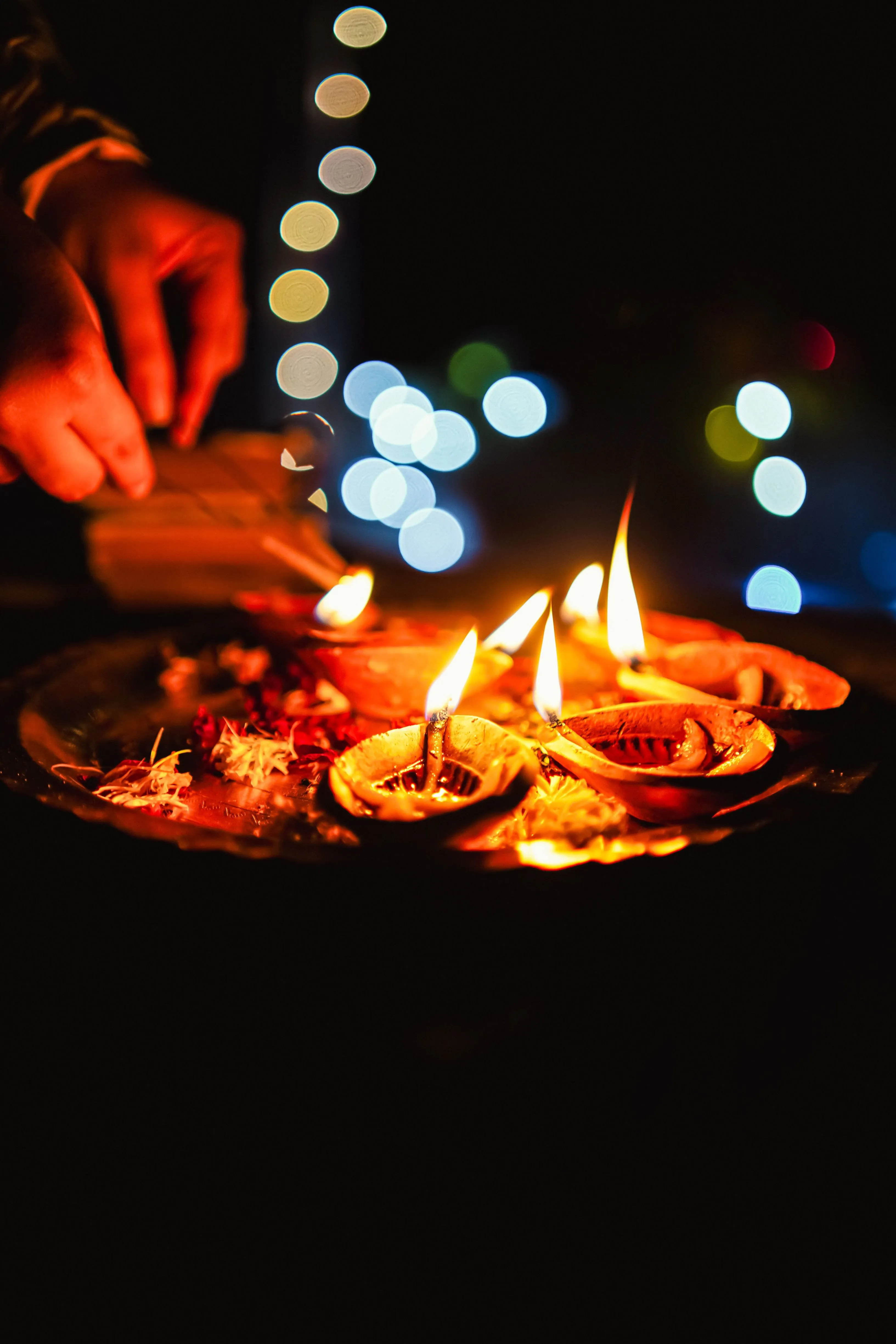 lighting the Yama Deepam