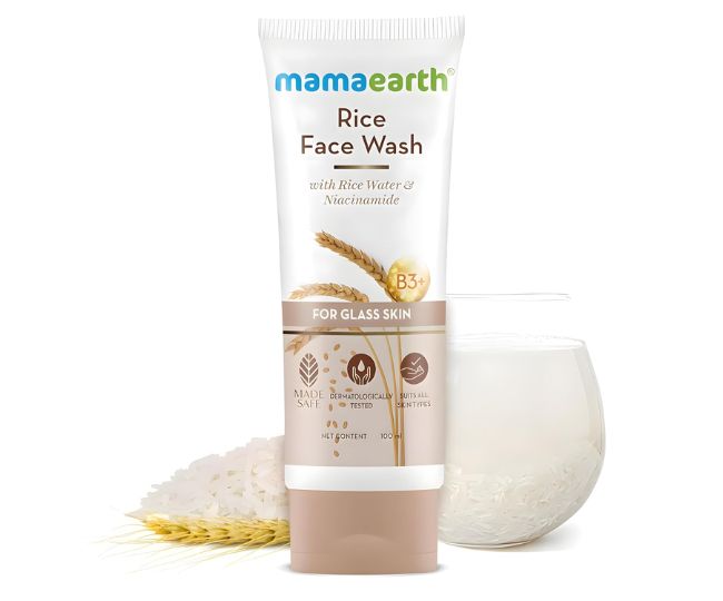 Mamaearth Rice Face Wash With Rice Water & Niacinamide for Glass Skin