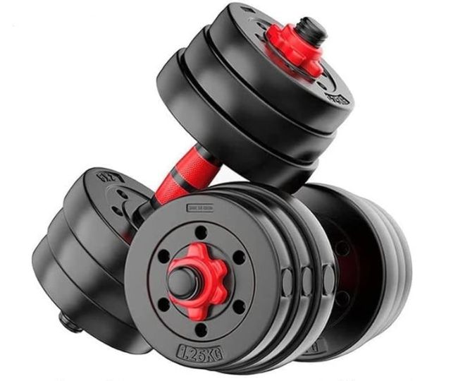 FitBox Sports Intruder 20 Kg Adjustable PVC Dumbbells 