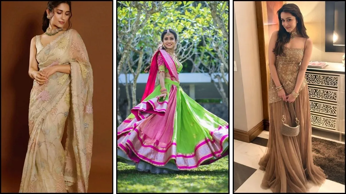 Ganesh Chaturthi saree and lehenga