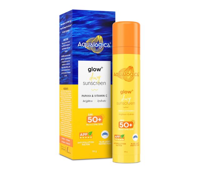Aqualogica Glow+ Dewy Sunscreen Gel With Papaya & Vitamin C