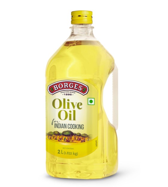 Borges Olive Oil for Indian Cooking - 2 L |Extra Light |Packed from Spain |Light Flavour |75% MUFA | Ideal for daily cooking: deep fry, tadka, curries