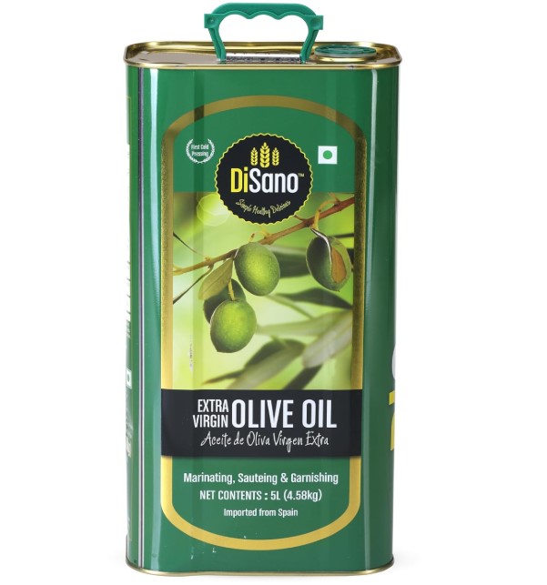 DiSano Extra Virgin Olive Oil 5L, Cold Pressed, First Extraction, Ideal for Sauteing, Grilling & Dressing