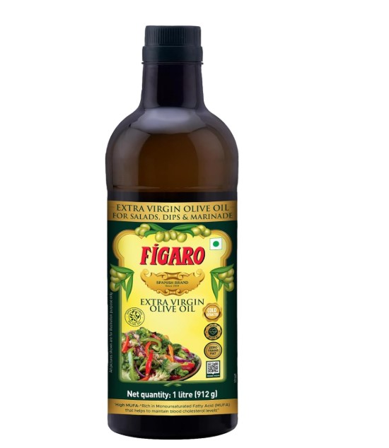 Figaro Extra Virgin Olive Oil- 100% Natural and Cold Extracted- Perfect for Salad, Paratha, Marinade - Imported from Spain- 1L Bottle
