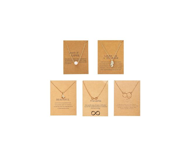 Shining Diva Fashion 5 Pcs Combo Latest Stylish Infinity Butterfly Pearl Necklace