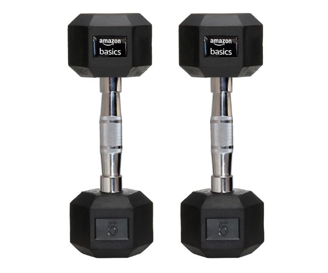 amazon basics Rubber Encased Hex Dumbbell