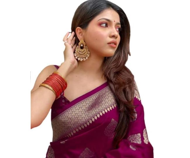 C J Enterprise Women's Kanjivaram Art Silk Saree