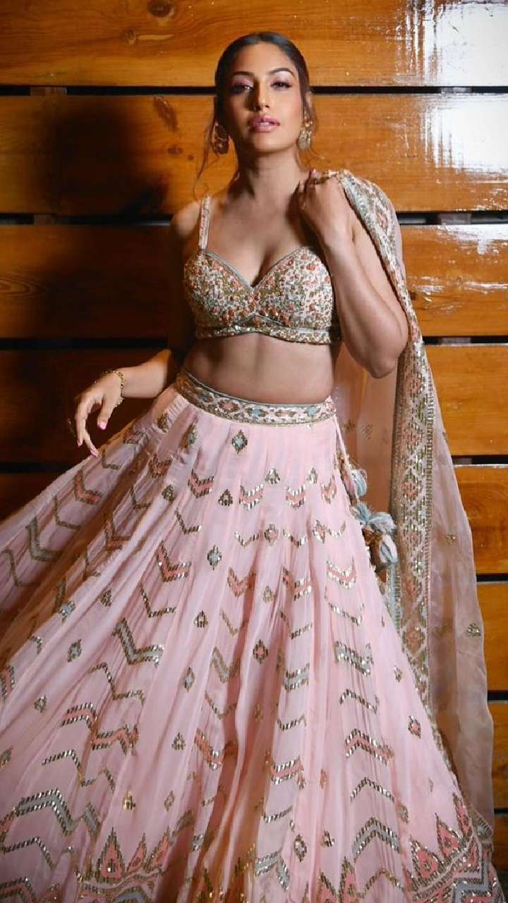 Wedding Machine Baby Pink Cotton Silk Artificial Mirror Lehenga Choli at Rs  2063 in Surat