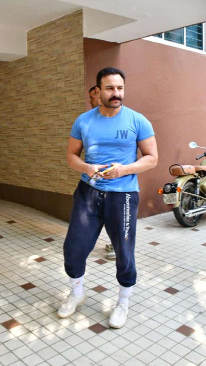 Saif Ali Khan Looks Dapper In Blue T-Shirt And Comfy Pyjamas