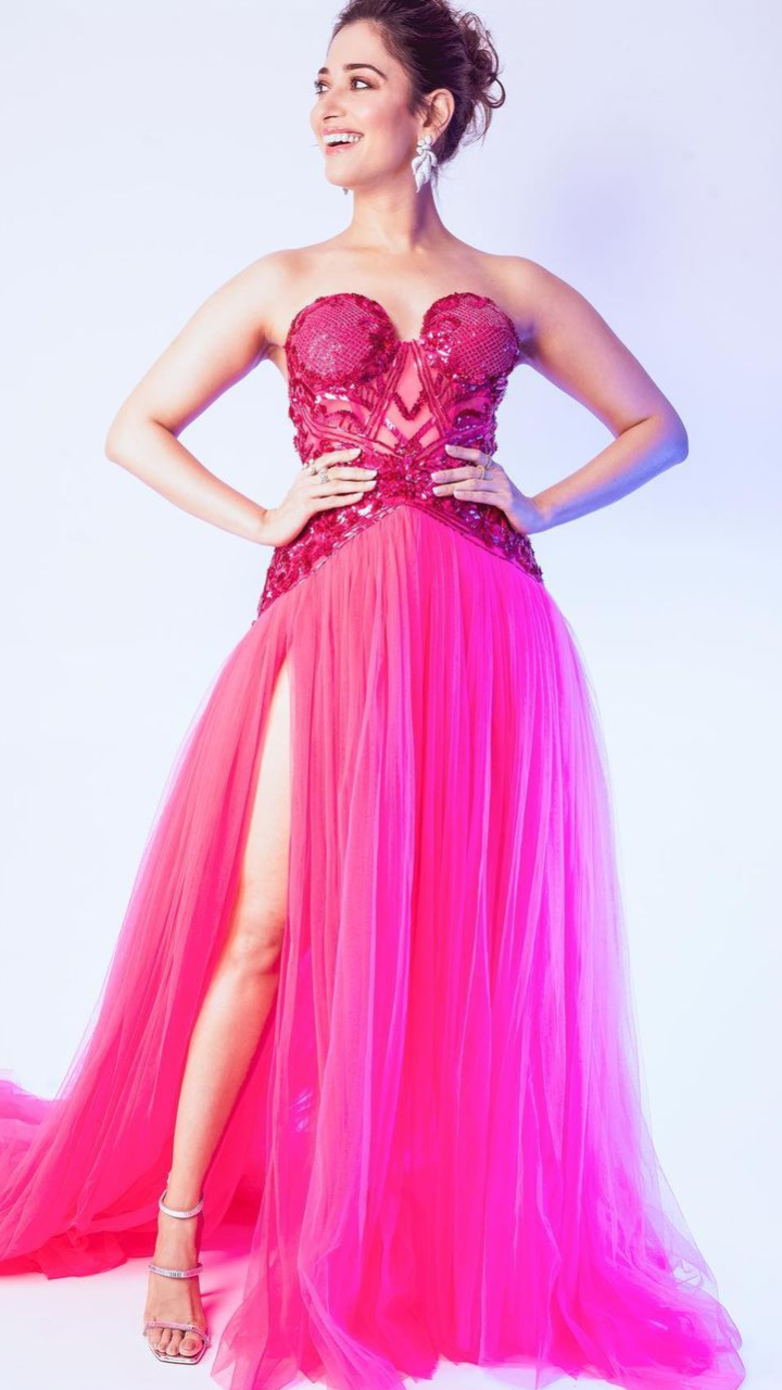 Tamannah Bhatia Strikes A Stylish Pose In The Hues Of Pink