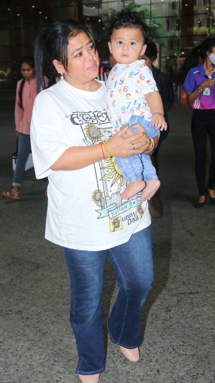 Bharti Singh Spotted With Baby Gola On Airport, See Pics