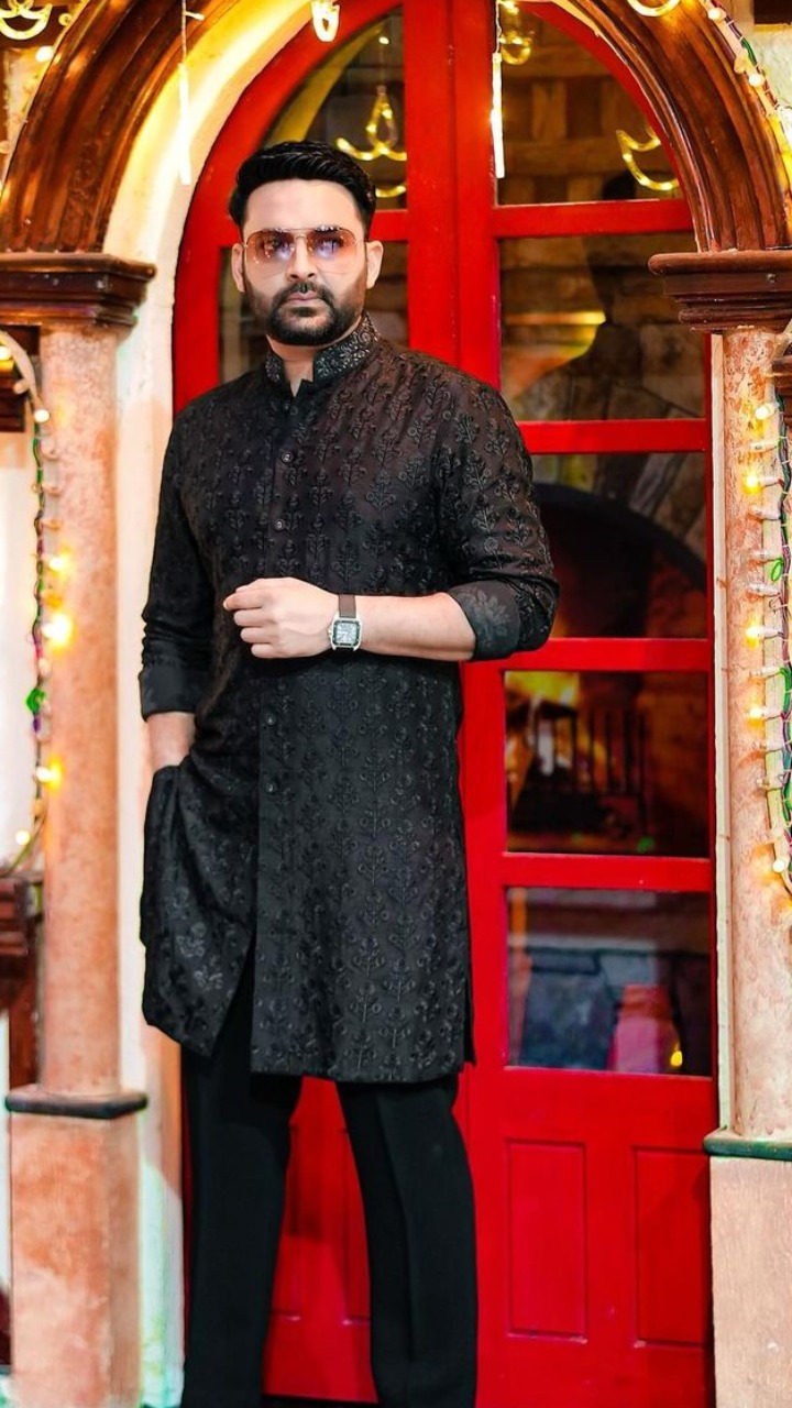 Kapil Sharma Giving Major Festive Vibes In Black Kurta