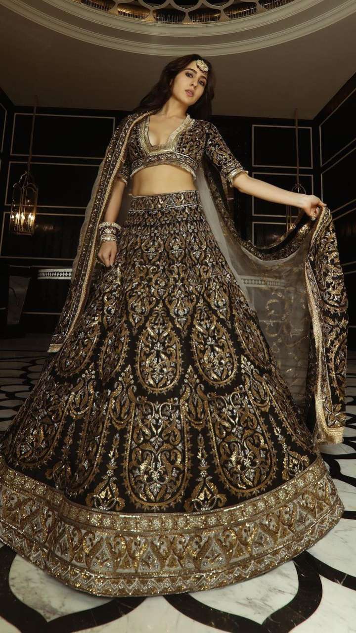 Sara Ali Khan Exudes Royalty In Manish Malhotra Designer Lehengas