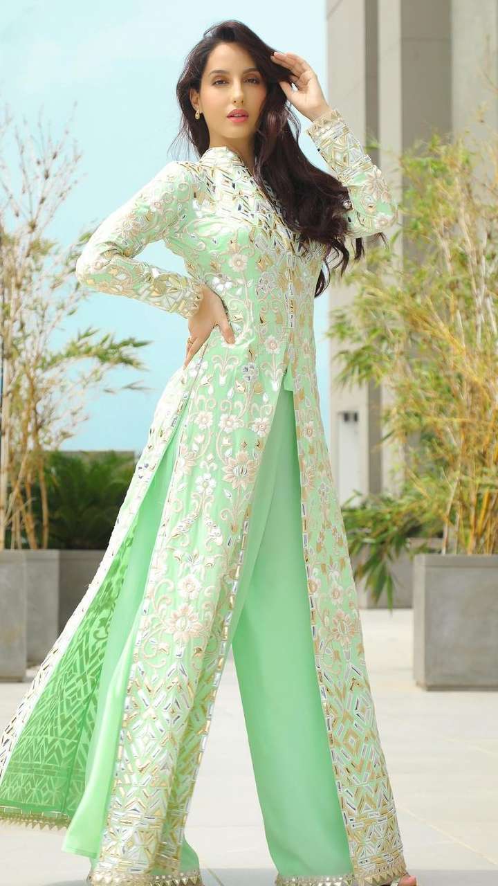 Buy Grayish Green Designer Party Wear Net FrontCut Anarkali Suit   Anarkali Suits