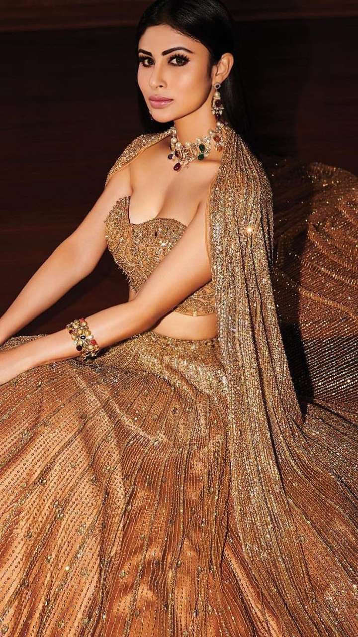 Mouni Roy looks ethereal as she twirls in shimmery lehenga at Sangeet: PICS  | News | Zee News
