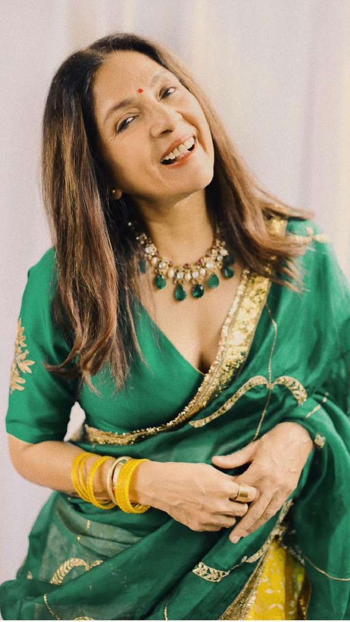 Neena Gupta wore a lush green sari that will take you through the summer  months in style | Vogue India