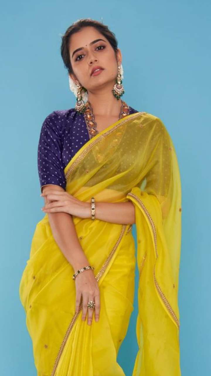Ashika Ranganath's Ravishing Saree Blouse Designs | back blouse design