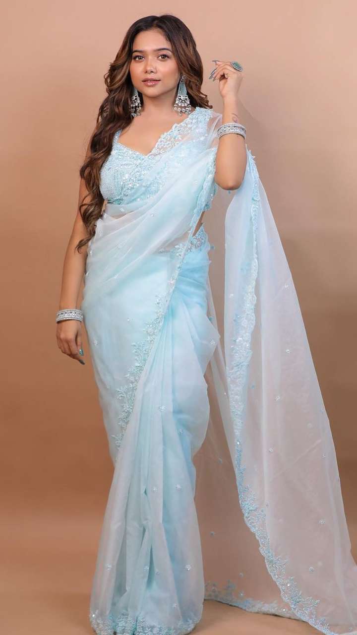 900+ Sarees for farewell Ⓜ ideas | saree blouse designs, saree designs,  saree styles