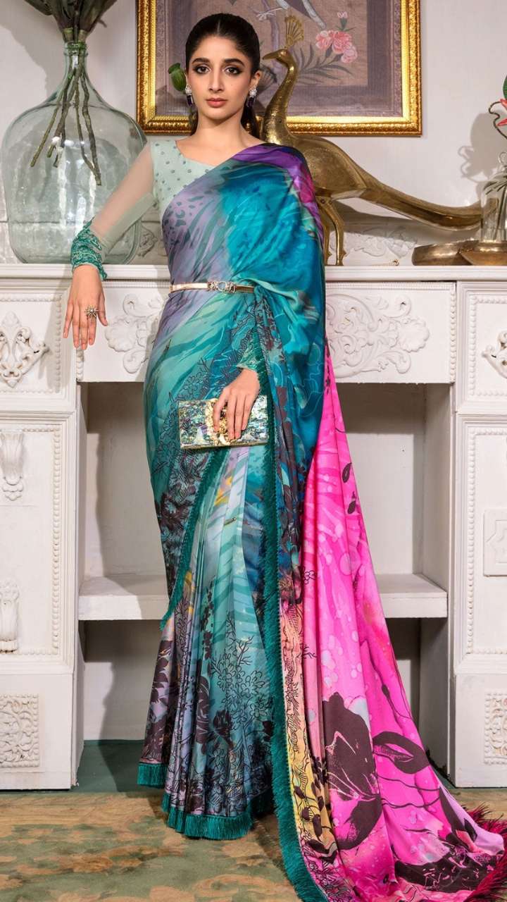 light-weight-party-wear-sarees-2019 (9) • Keep Me Stylish